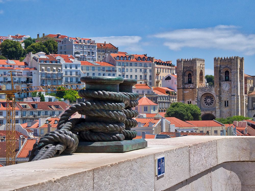 Portugal-Lisbon-View of the Lisbon Cathedral from the Arco da Rua Augusta